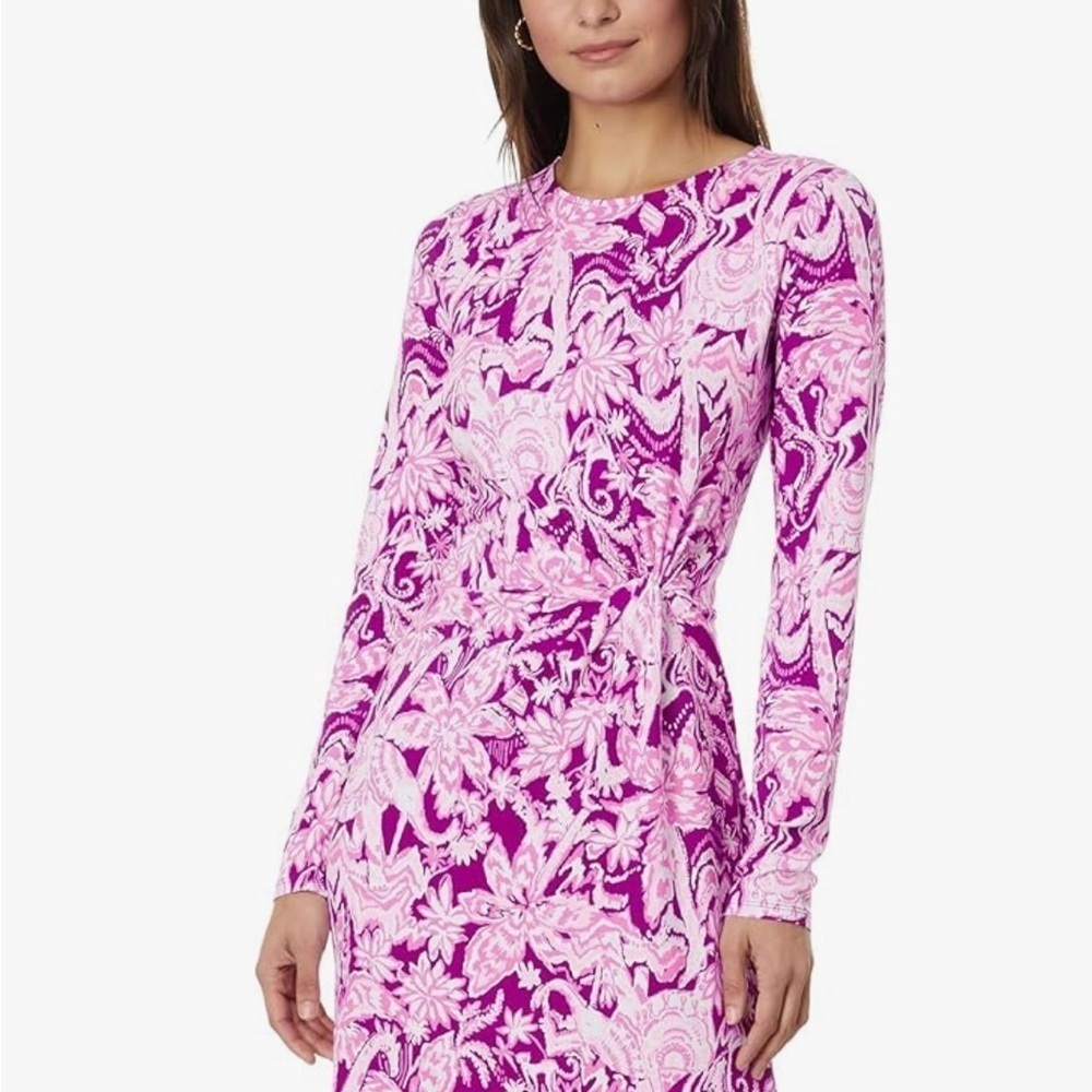 Lilly Pulitzer Pink Sheath Dress with Bishop Sleeves